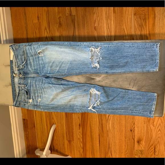 Rag and Bone Boyfriend Jeans in Moss with Holes - Picture 5 of 8